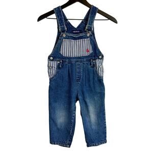 Vintage Nautica 90s Stripe Denim Overalls Blúe Boys - 3T 3